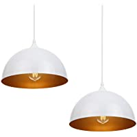 Lámpara techo colgantes- Tomshine lamparas de techo modernas- 2 pack E27 Lámpara colgante techo de Metal para Comedor…
